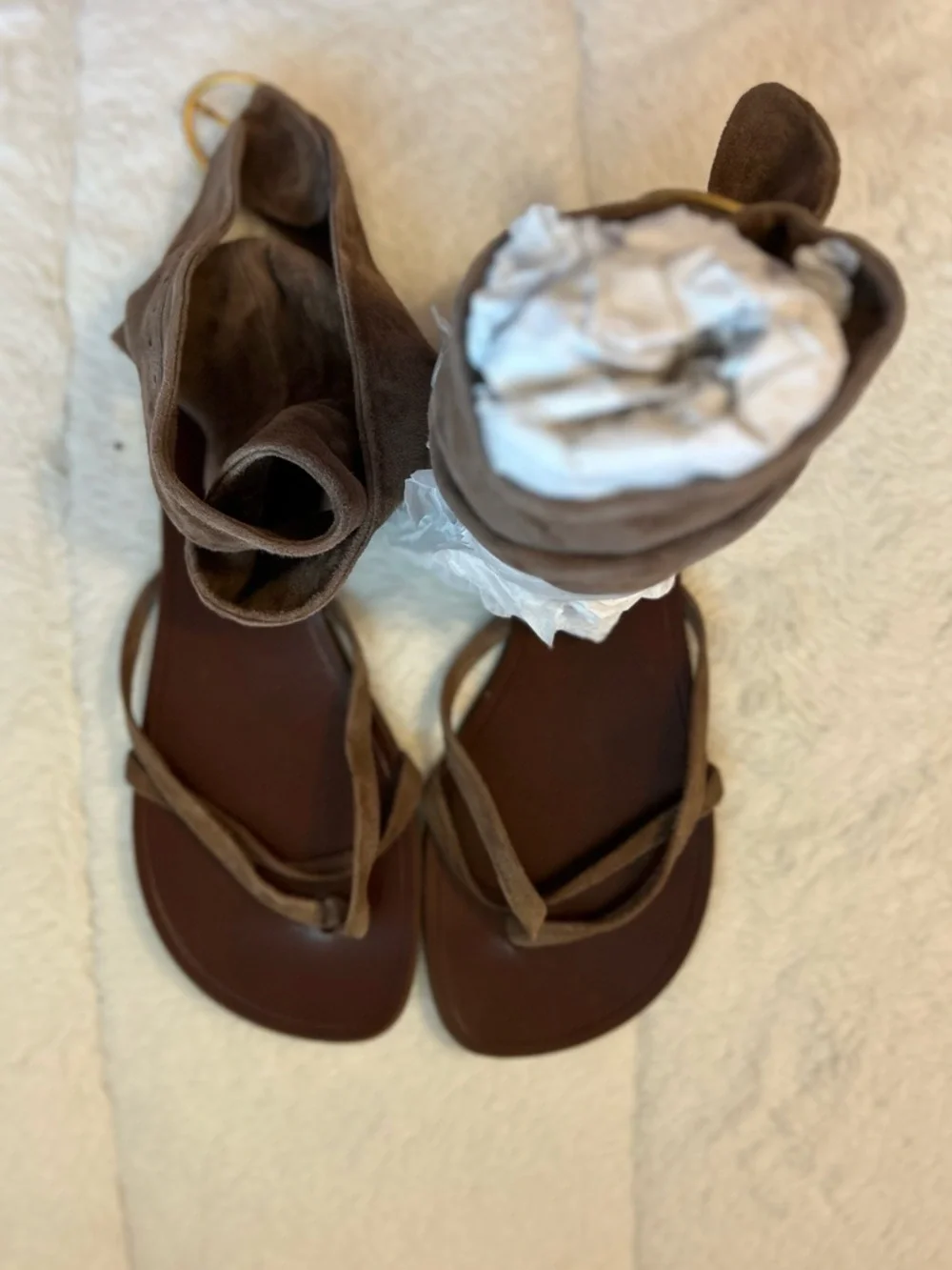 New Chie Mihara Brown Suede Wrap Sandals size 38 - Picture 10 of 12